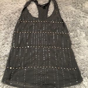 ❗️READ DESCRIPTION❗️ Express Grey Top with sequins